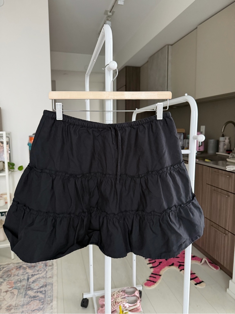 Sunday Best Black Tiered Ruffle Skort